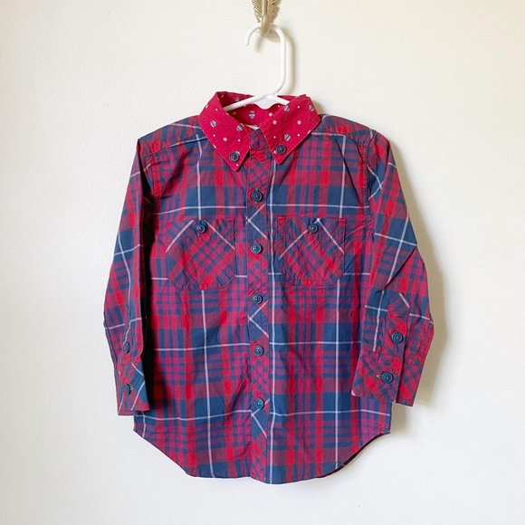 Matilda Jane Other - NWT Matilda Jane Handsome Holiday Shirt Red Plaid Toddler Boys Sz 2
